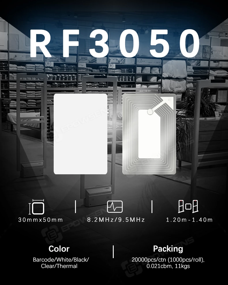 RF3050 8.2mhz anti theft system rf retail security label