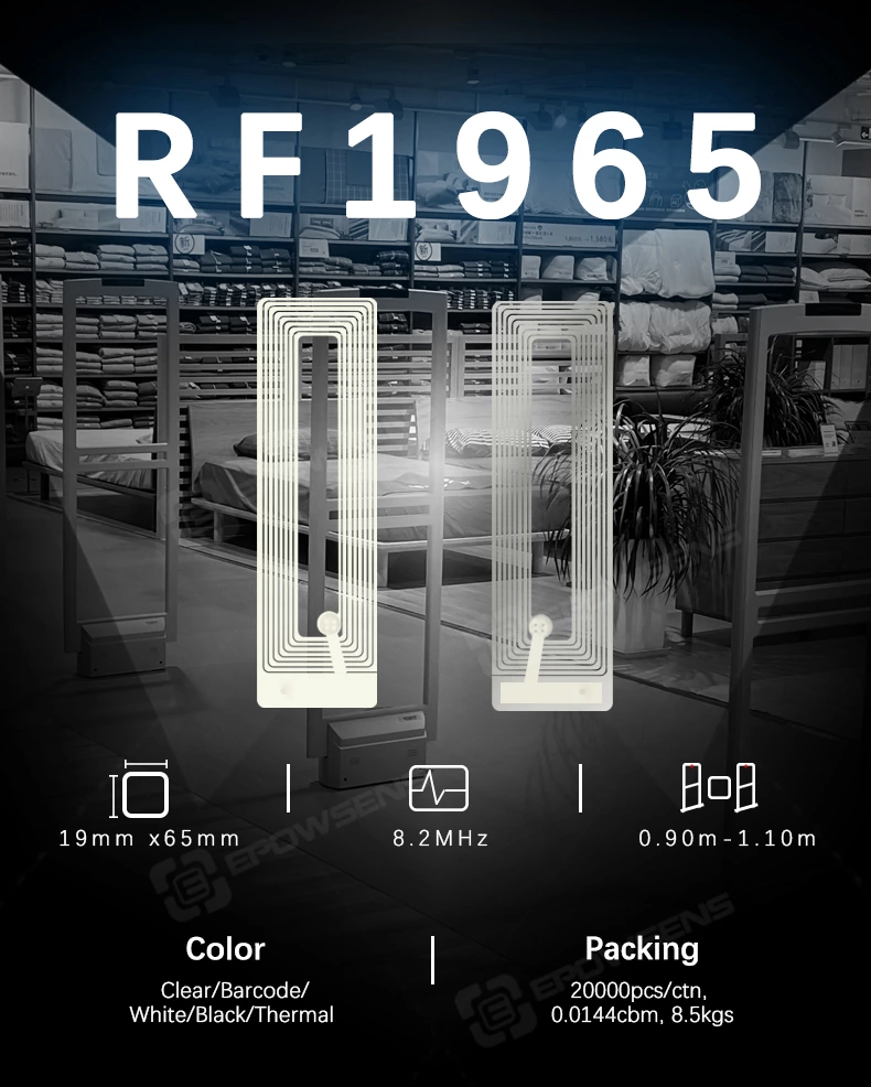 RF1965 Shop alarm system security 19x65 eas rf lipstick label
