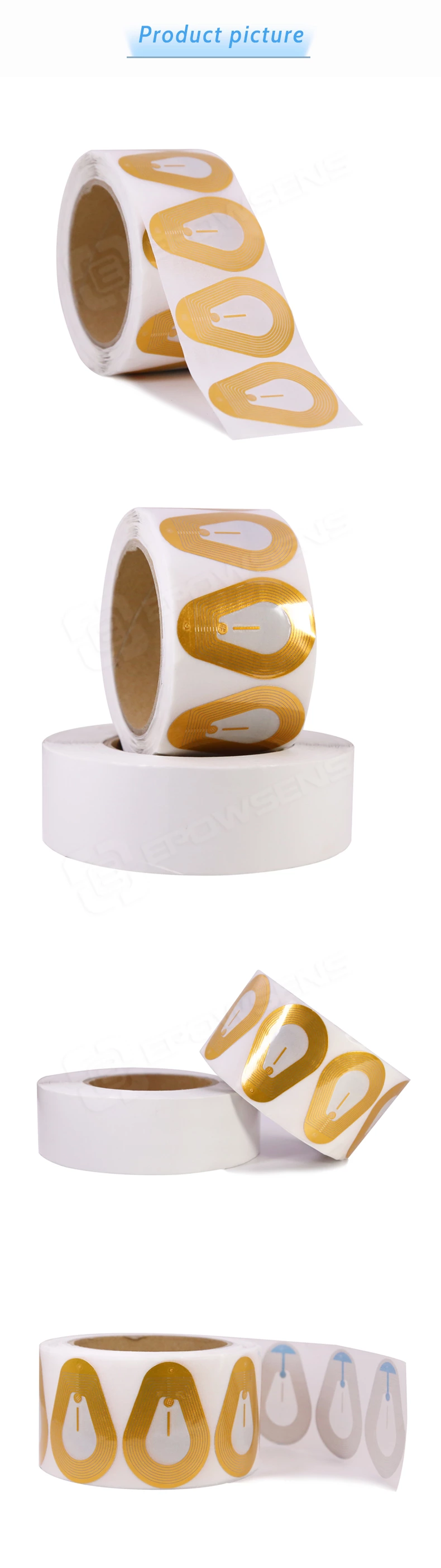 RF4056 Customized transparent 8.2MHz deactivatable EAS anti theft security sticker rf soft shoe label