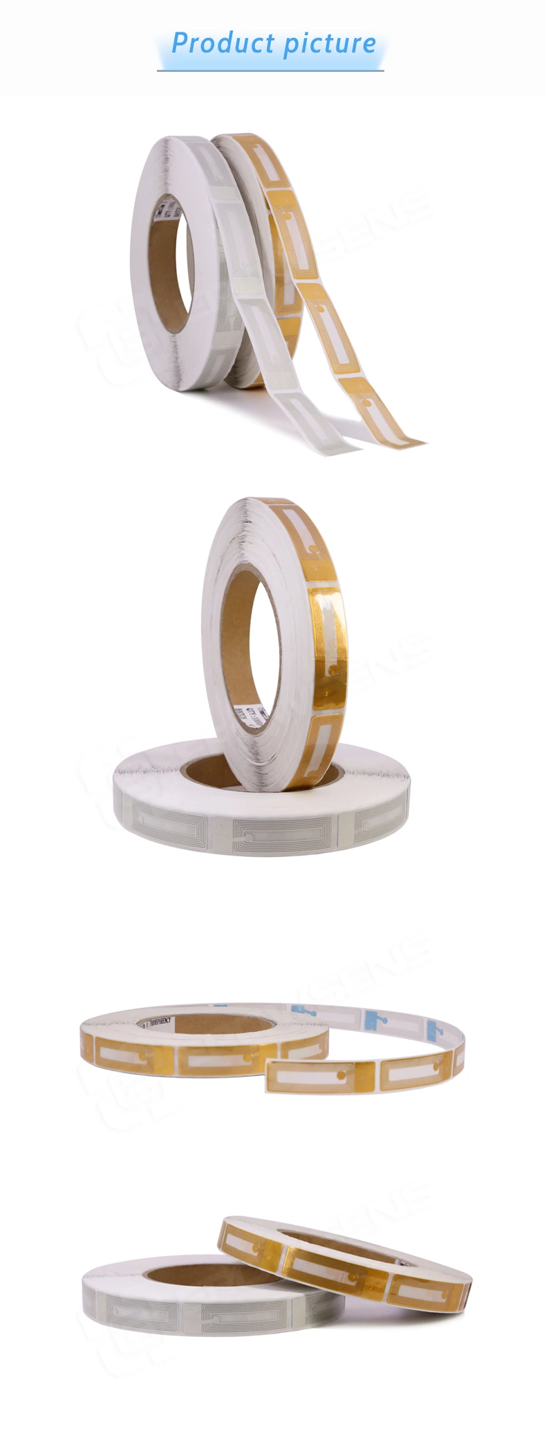 RF1552 Cosmetic store security transparent white customziable eas rf label
