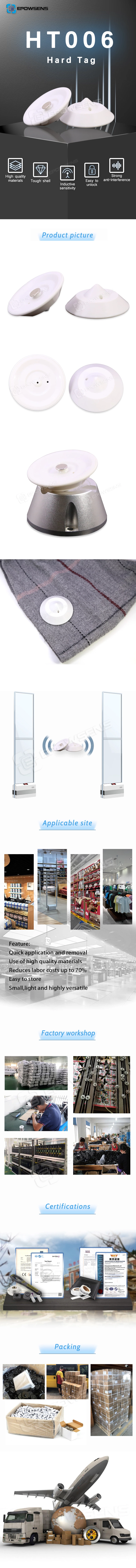 HT006 Enhanced Security with EAS RF White Mini Cone Anti-Theft Hard Tag - Compact, Strong, and Reliable Protection