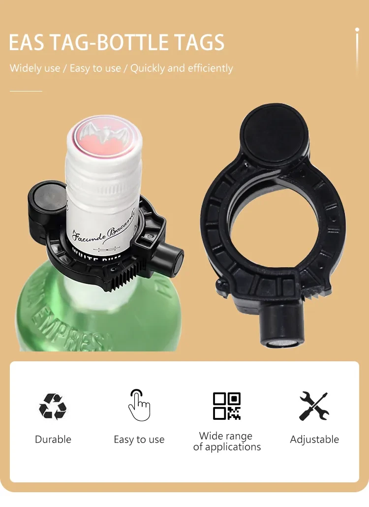 BT027 EAS RF security 8.2mhz anti-theft wine bottle tag with magnetic lock