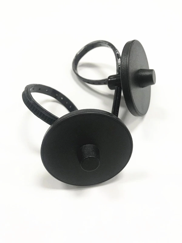 BT009 Black round EAS 55mm plastic anti theft bottle tag for supermarket