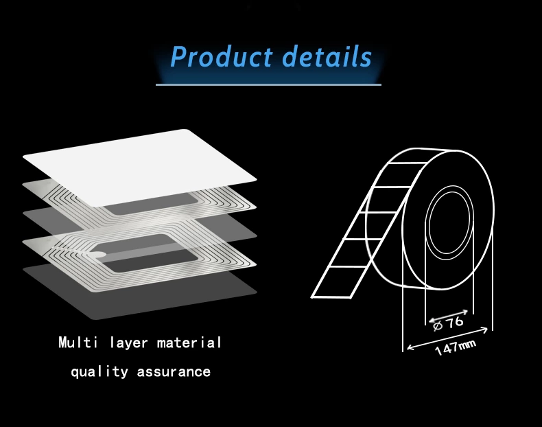 RF4040 EAS security anti theft 8.2MHz RF soft adhesive label 40x40mm