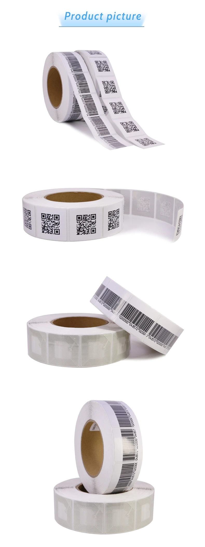 RF4040 EAS security anti theft 8.2MHz RF soft adhesive label 40x40mm