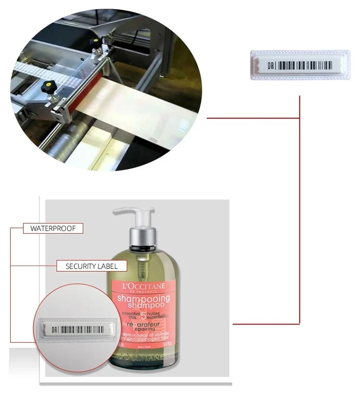 AM003 EAS AM 58KHz magnetic anti theft waterproof security barocde DR Label for non-edible liquid products