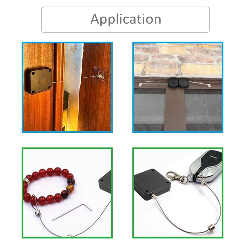 PB001 EAS anti theft alarm retractable security display steel cable pull reel pull box