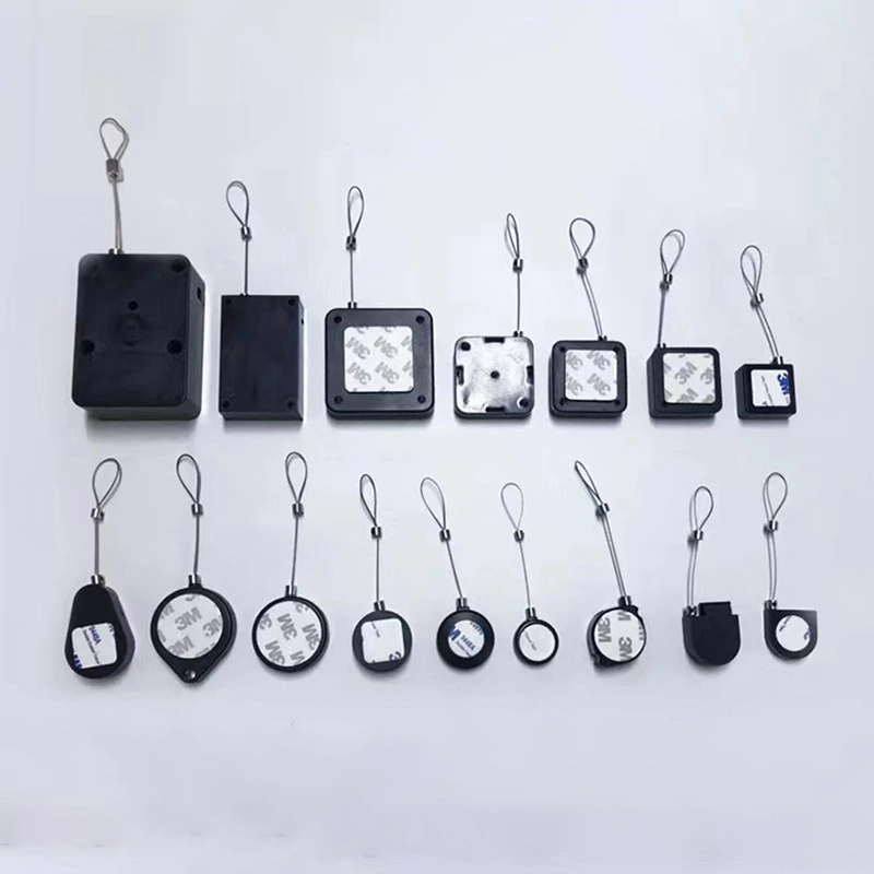 PB001 EAS anti theft alarm retractable security display steel cable pull reel pull box