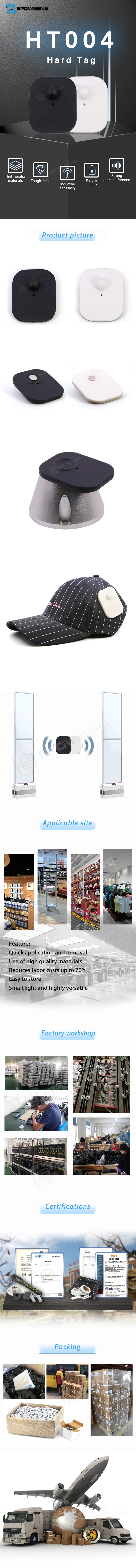 HT004 Garment store security anti theft large square tag